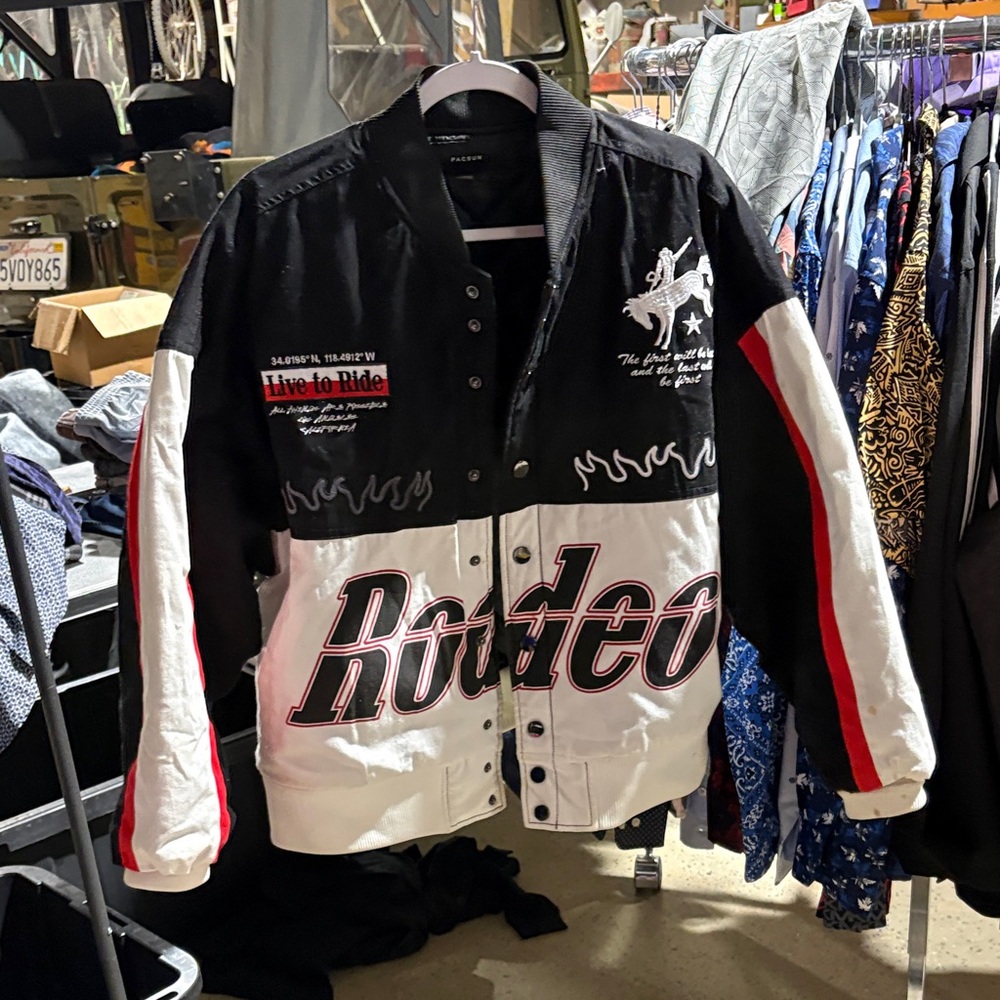 PacSun Black and White Rodeo Bomber Jacket